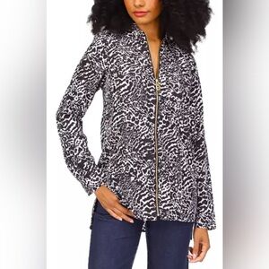 Michael Kors Women's Animal- Print Zip-Front Top